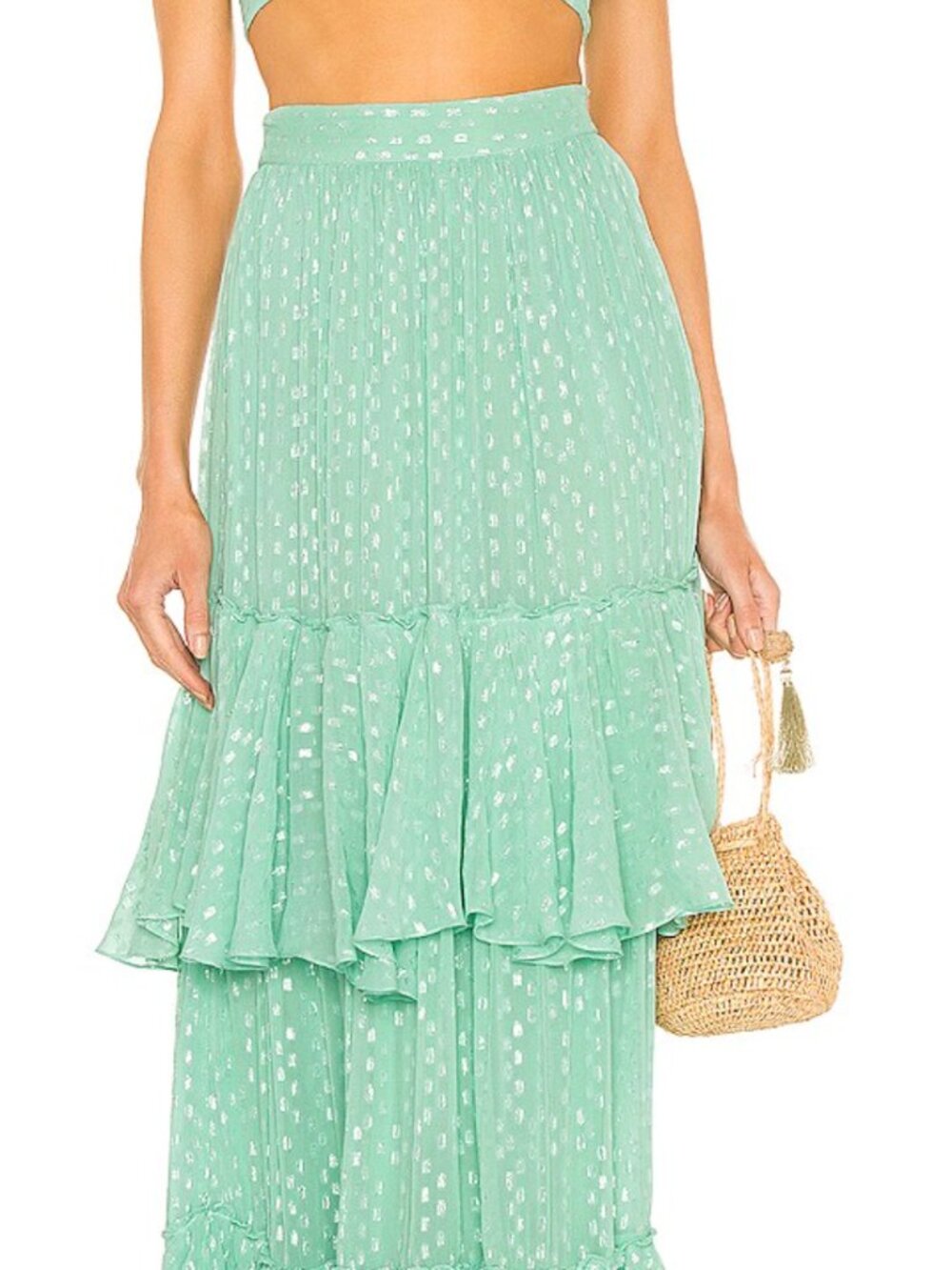 Rococo Sand Aria Tiered Maxi Skirt Mint
